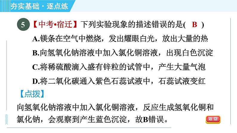 鲁教五四版九年级全一册化学 第2单元 到实验室去：探究酸和碱的化学性质 习题课件第8页