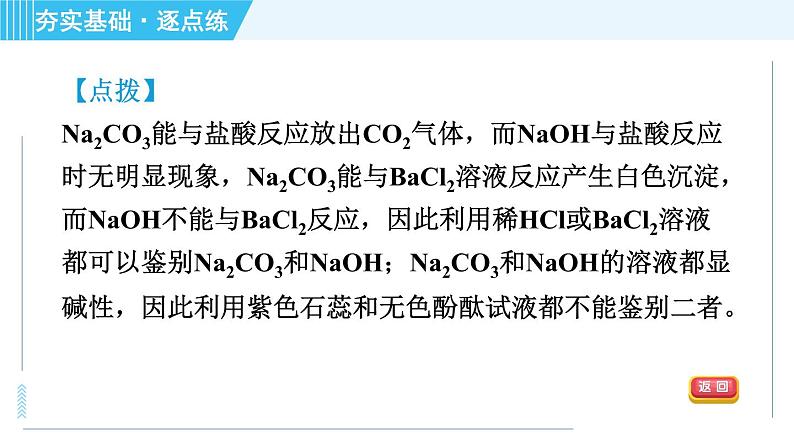 鲁教五四版九年级全一册化学 第3单元 3.3.2 纯碱的化学性质及复分解反应的实质 习题课件06