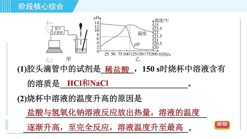 鲁教五四版九年级全一册化学 第2单元 专训 中和反应面面观 习题课件07