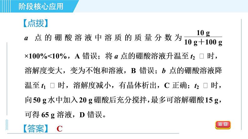 鲁教五四版九年级全一册化学 第1单元 专训 溶解度曲线的应用 习题课件04