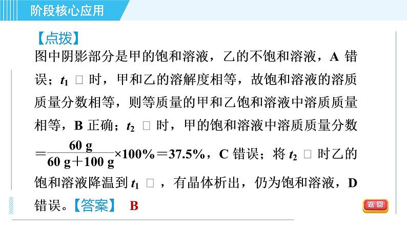 鲁教五四版九年级全一册化学 第1单元 专训 溶解度曲线的应用 习题课件06