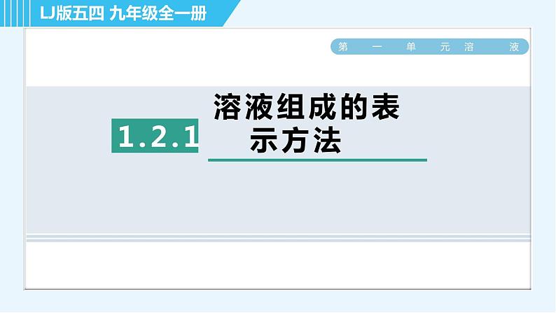 鲁教五四版九年级全一册化学 第1单元 1.2.1 溶液组成的表示方法 习题课件01