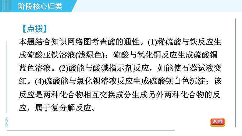 鲁教五四版九年级全一册化学 第2单元 专训 酸和碱的性质 习题课件08