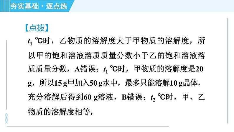 鲁教五四版九年级全一册化学 第1单元 1.3 物质的溶解性 习题课件第6页