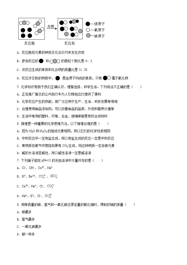 精品解析：2020年山东省菏泽市曹县中考二模化学试题（原卷版）第2页