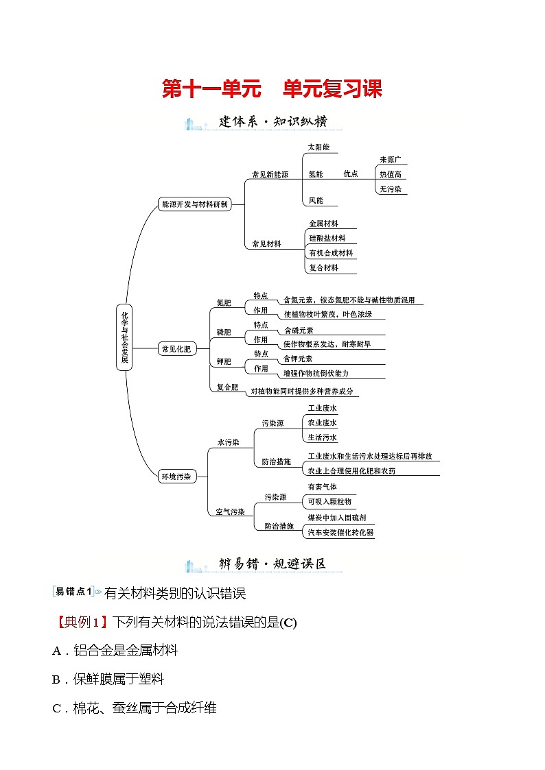 第十一单元　单元复习课 学案—2020-2021学年九年级化学鲁教版下册01