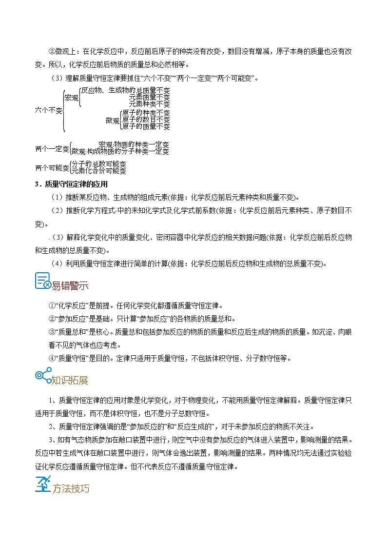 考点16  质量守恒定律-备战2022年中考化学一轮复习考点帮·学案02
