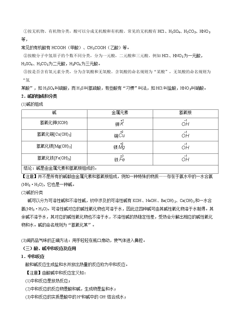 5.1 生活中的酸和碱 同步教案 初中化学沪教版（上海）九年级第二学期（2022年）02