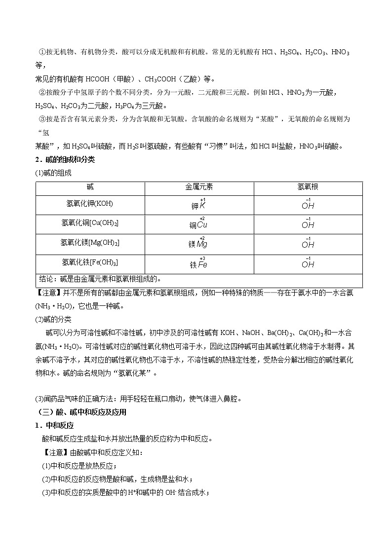 5.1 生活中的酸和碱 同步教案 初中化学沪教版（上海）九年级第二学期（2022年）02