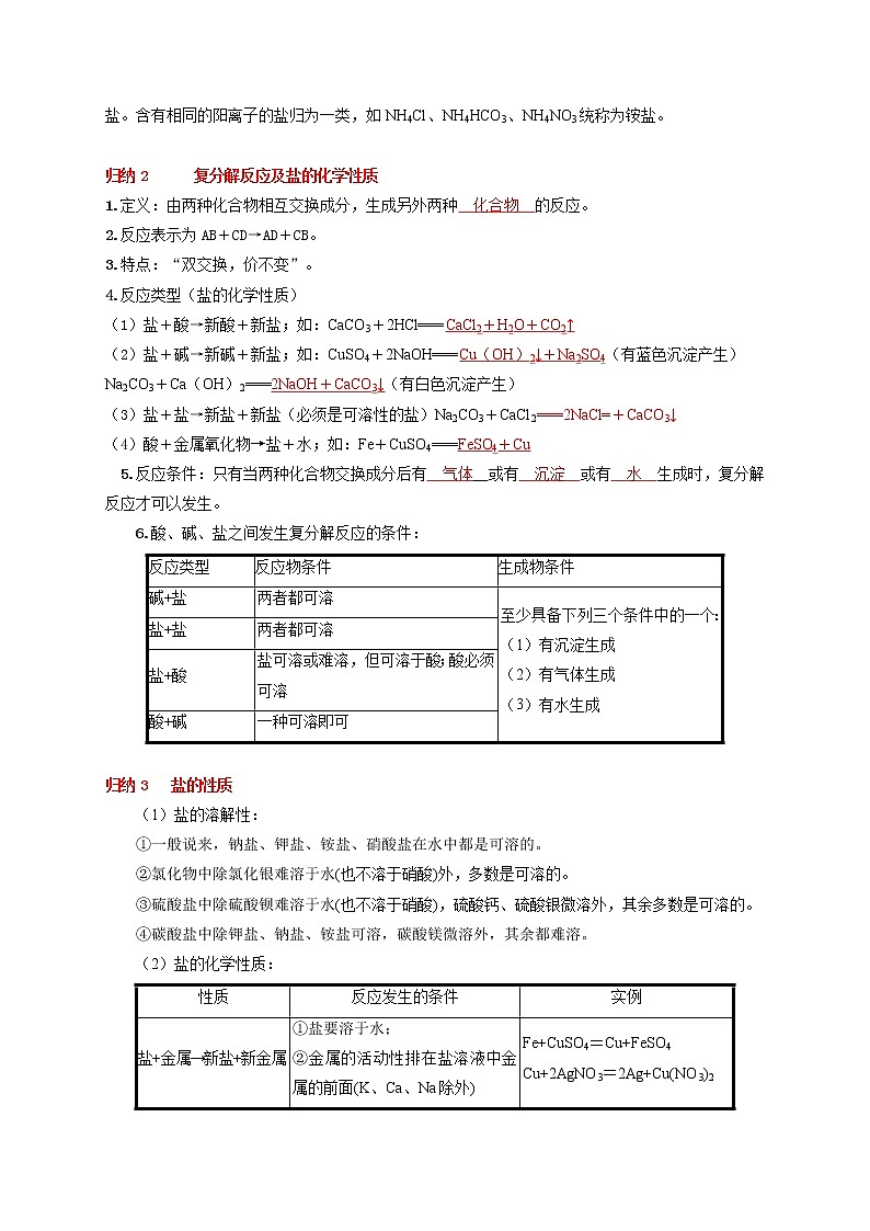 考点 27 常见的盐-三年（2019-2021）中考真题化学分项汇编（全国通用）·02