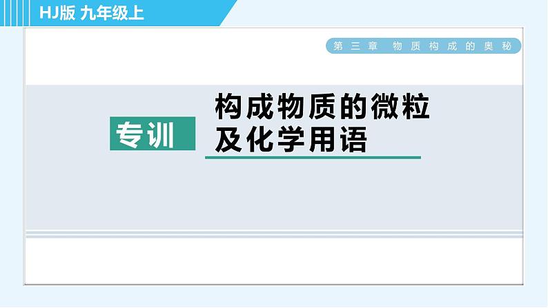 沪教版九年级上册化学 第3章 专训 构成物质的微粒及化学用语 习题课件01