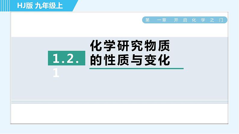 沪教版九年级上册化学 第1章 1.2.1 化学研究物质的性质与变化 习题课件01