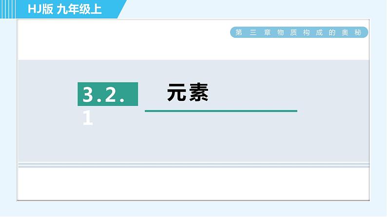 沪教版九年级上册化学 第3章 3.2.1 元素 习题课件01