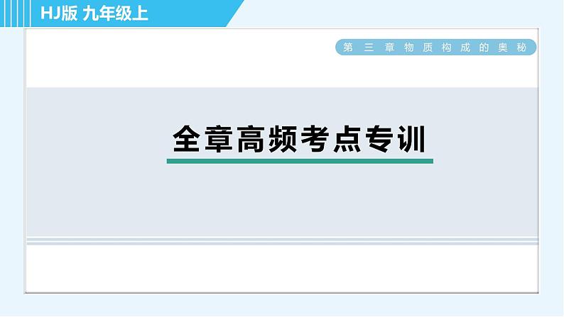 沪教版九年级上册化学 第3章 全章高频考点专训 习题课件01