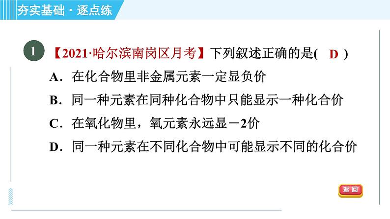 科学版九年级上册化学 第3章 3.4.2 化合价与化学式 习题课件第4页