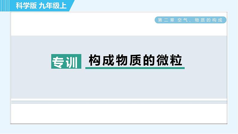 科学版九年级上册化学 第2章 阶段核心归纳专训 构成物质的微粒 习题课件01