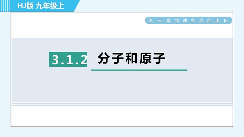 沪教版九年级上册化学 第3章 3.1.2 分子和原子 习题课件第1页