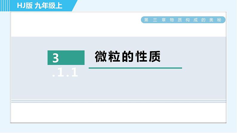 沪教版九年级上册化学 第3章 3.1.1 微粒的性质 习题课件第1页