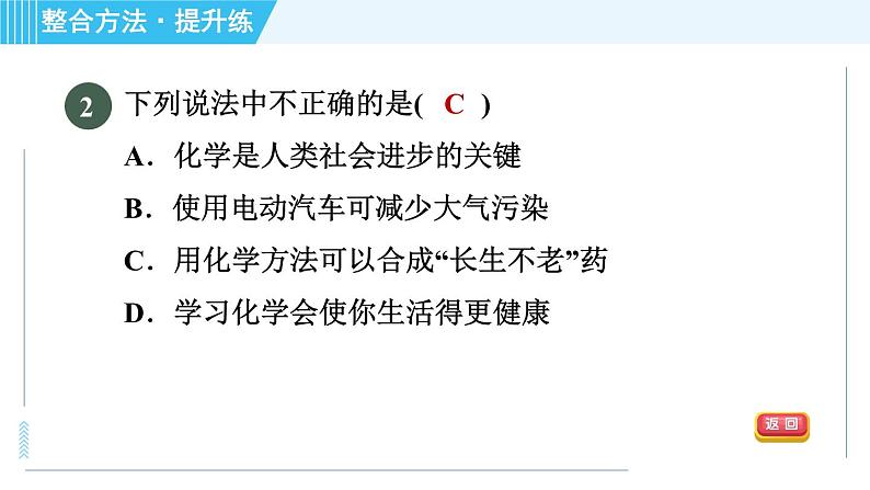 沪教版九年级上册化学 第1章 1.1 化学给我们带来什么 习题课件第5页