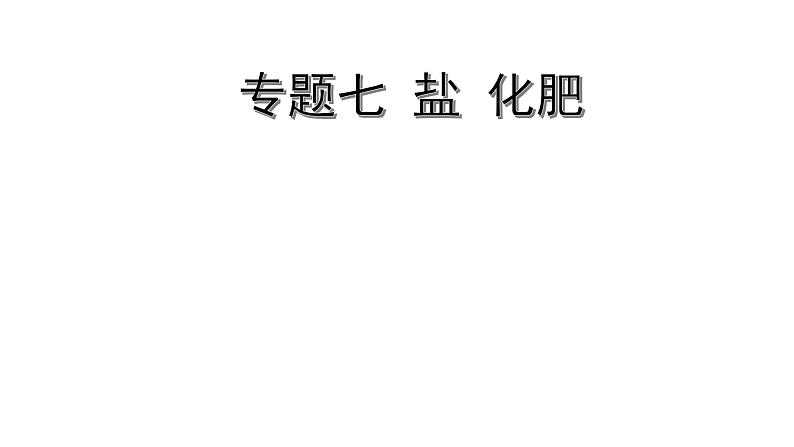 2022版中考化学大一轮培优训练及课件专题七 盐 化肥课件第1页