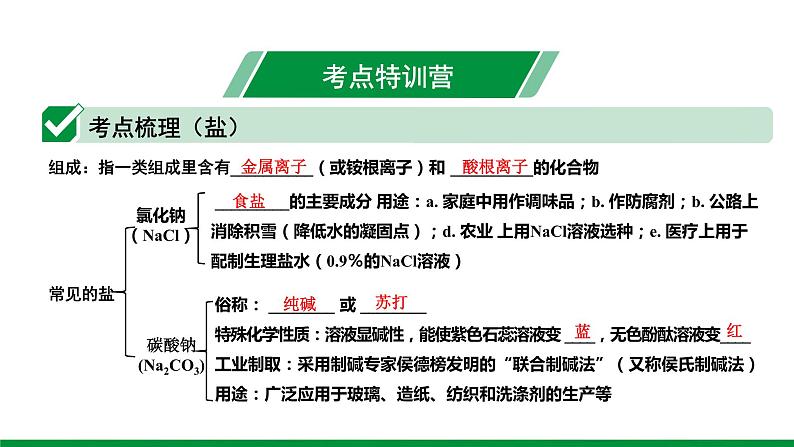 2022版中考化学大一轮培优训练及课件专题七 盐 化肥课件第3页