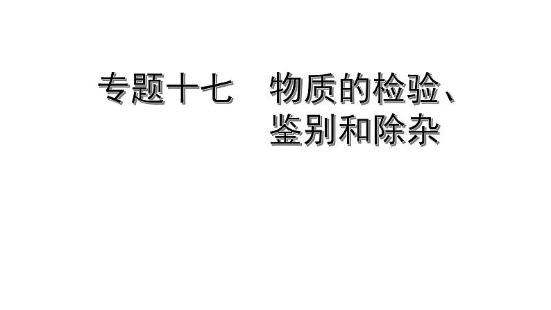 2022版中考化学大一轮培优训练及课件专题十七　物质的检验、鉴别和除杂 17PPT课件第1页