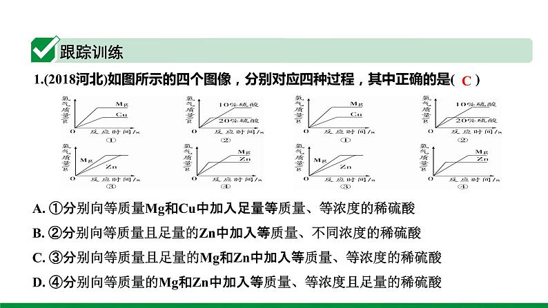 2022版中考化学大一轮培优训练及课件微专题3 金属与酸反应的曲线课件06