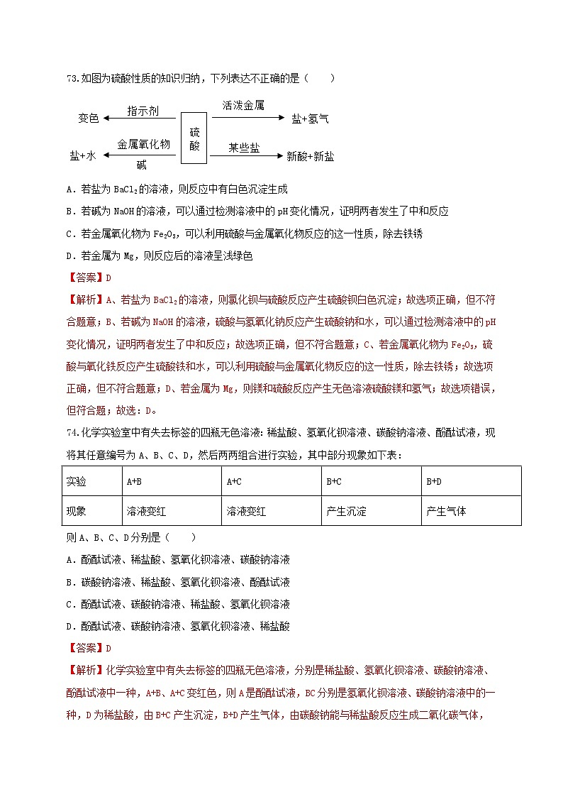 2022年中考化学总复习考点必杀700题专练05高分突破50题第2页