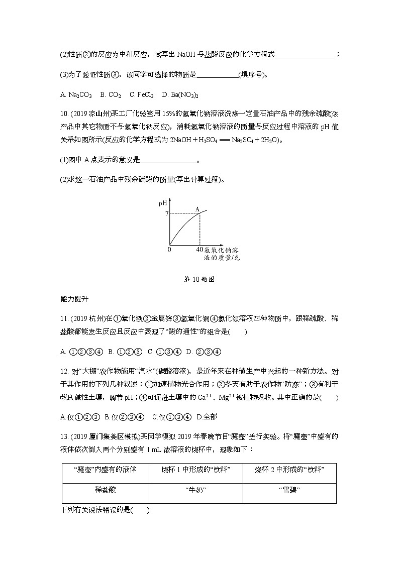 2022版中考化学大一轮培优训练及课件专题六 常见的酸和碱第3页