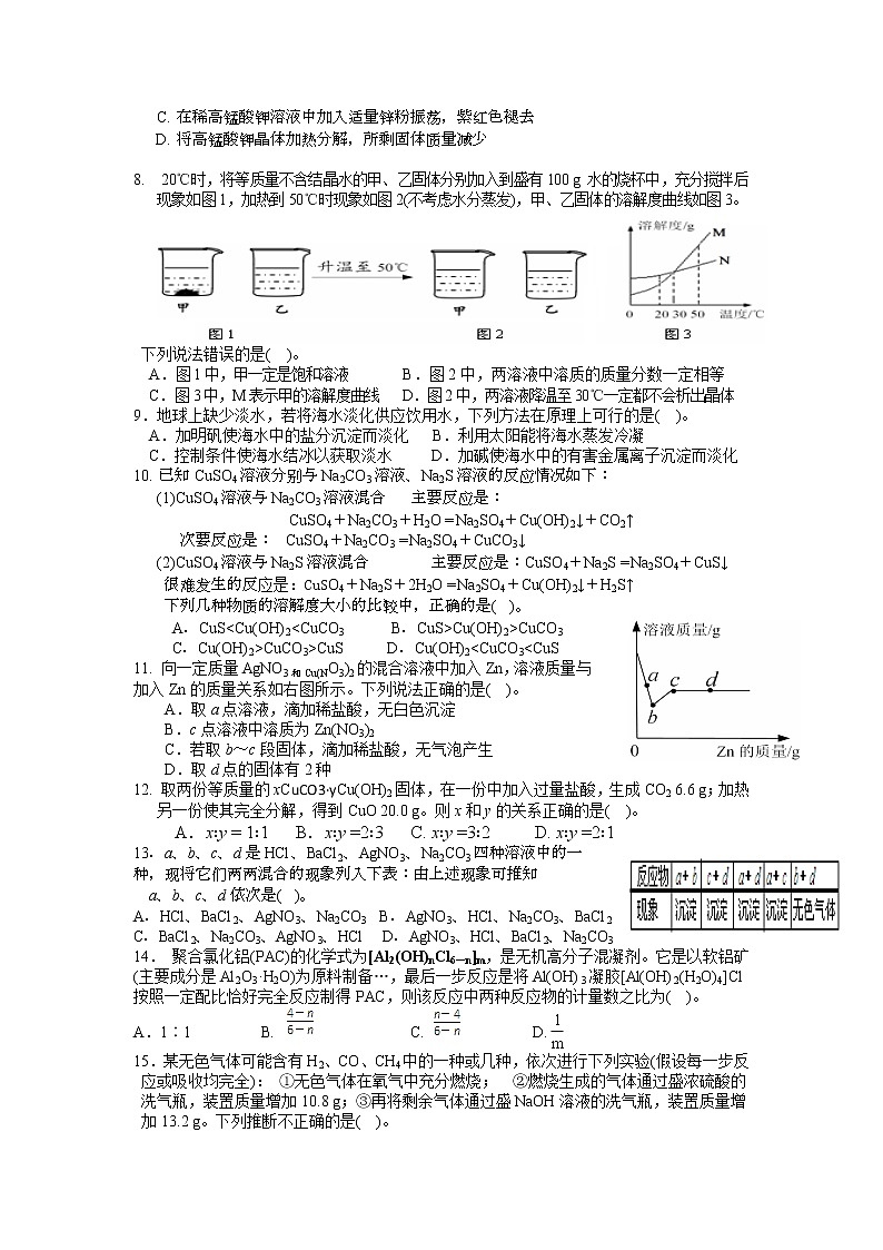 2022年人教版初中化学学业水平考试 (12)练习题第2页