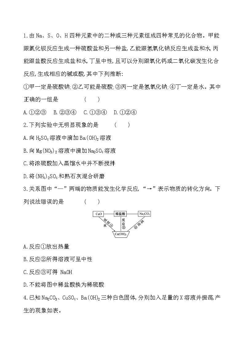 2022版初中化学考前第一篇 必考点6酸、碱、盐的性质配套word练习题第3页