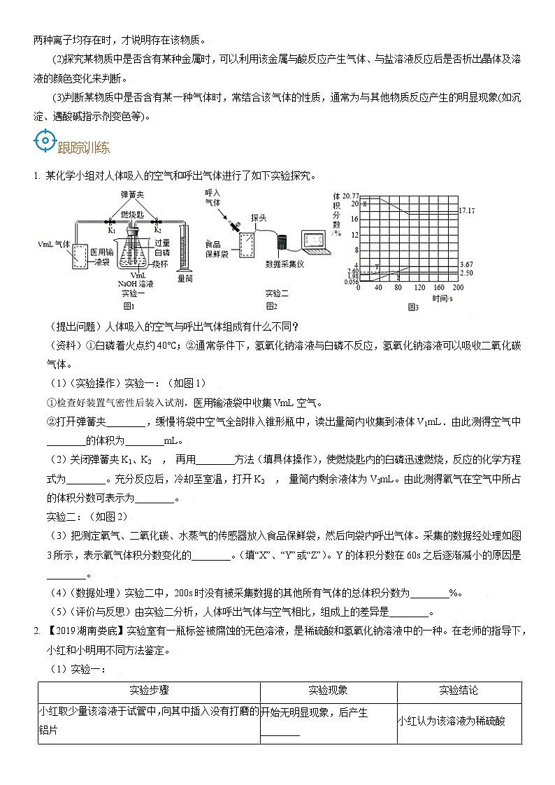 考点04  科学探究的一般步骤-备战2022年中考化学一轮复习考点帮（原卷版）第2页