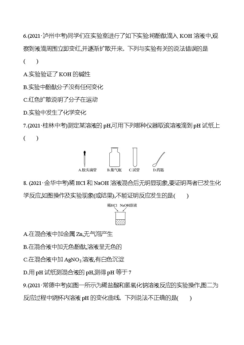 安徽中考复习 高效提分作业 第十单元　酸　和　碱 (学生版)第2页