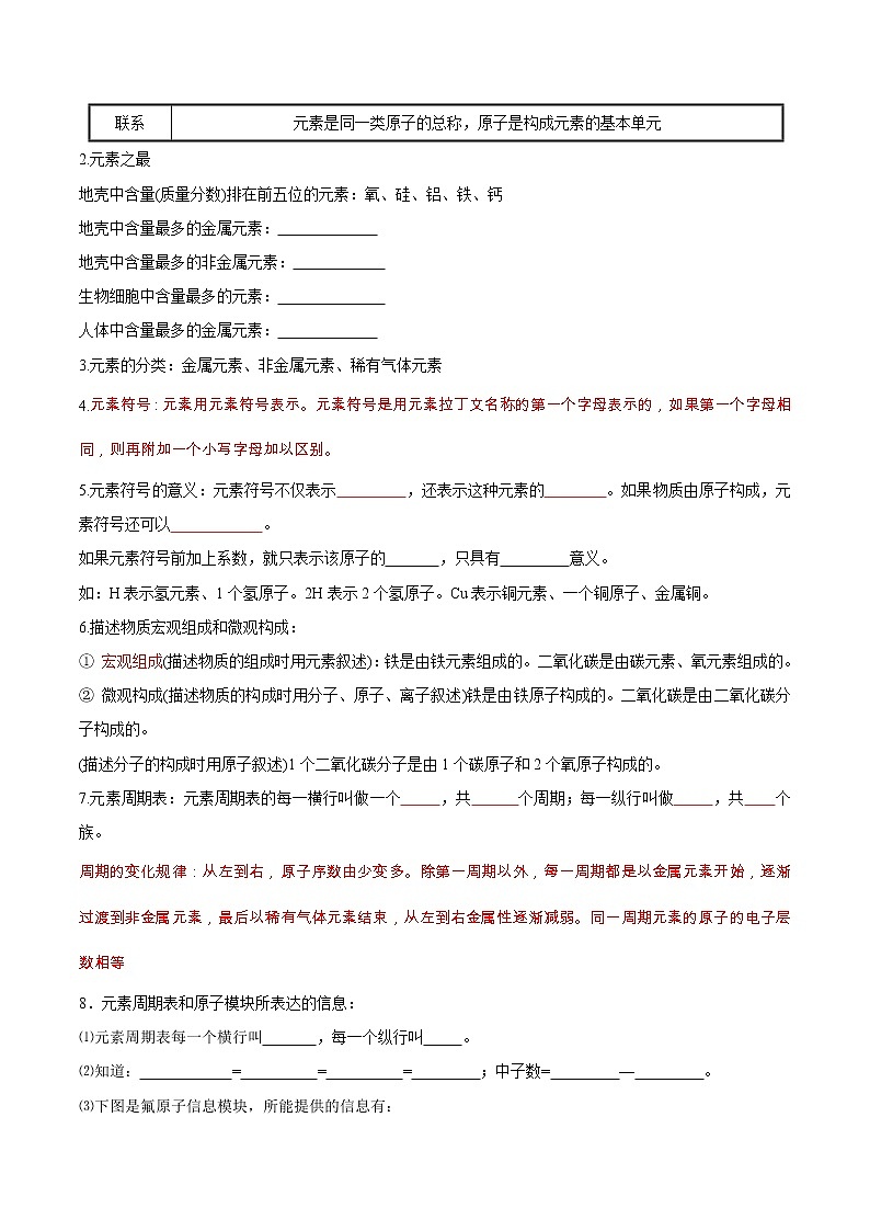 专题26  元素、元素周期表（重点、难点）-备战2022年中考化学一轮复习考点微专题 （学生版）第3页
