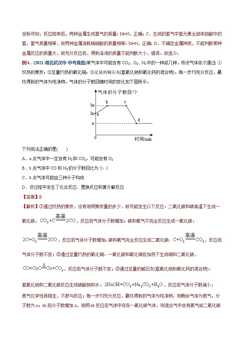 专题32  坐标图像题（重点、难点）-备战2022年中考化学一轮复习考点微专鉴别题 （教师版含解析）第3页