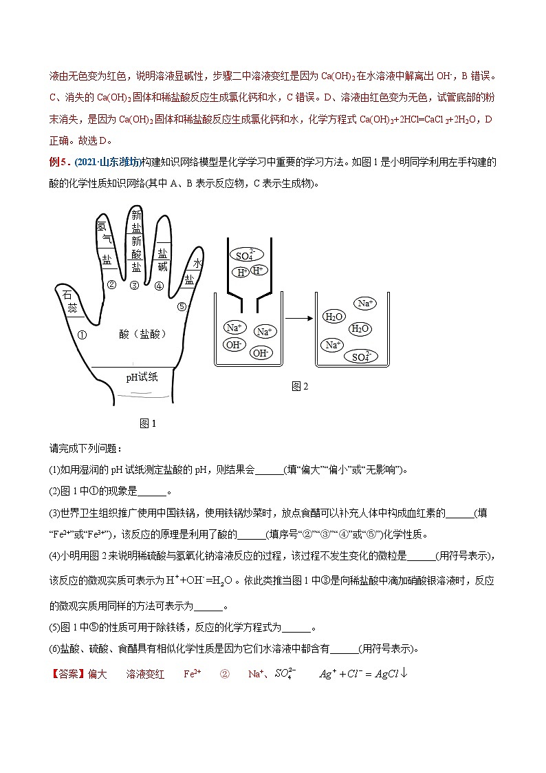 专题19  酸和碱、pH的测定（重点、难点）-备战2022年中考化学一轮复习考点微专题 （教师版含解析）第3页