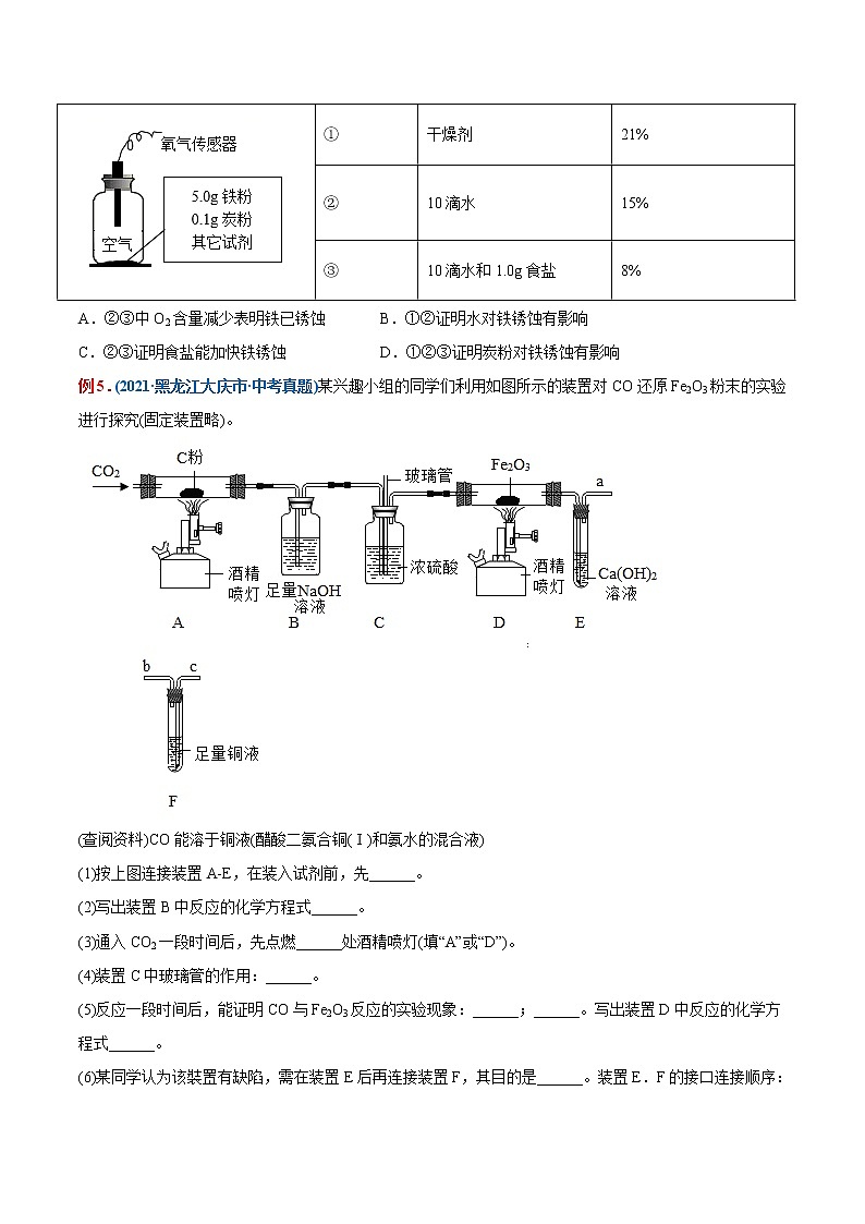 专题15  金属的冶炼及金属锈蚀条件的探究（重点、难点）-备战2022年中考化学一轮复习考点微专题 （学生版）第2页