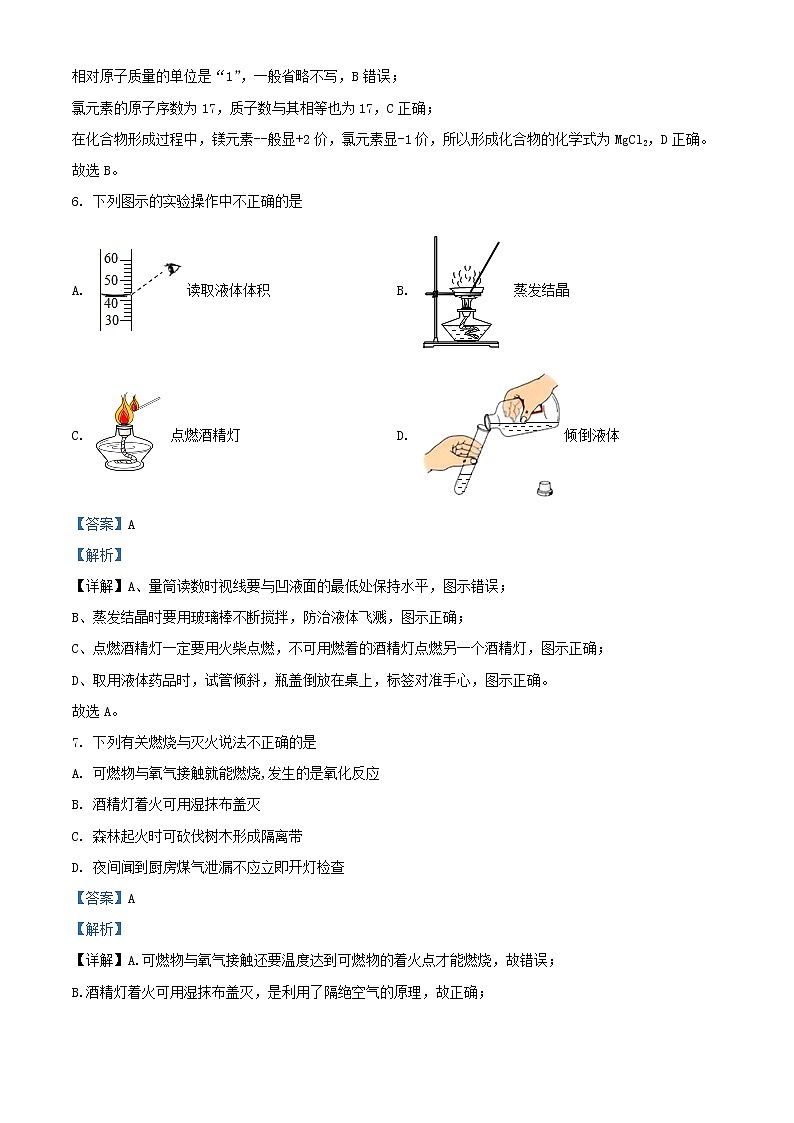 2020年云南省昭通市中考一模化学试题03