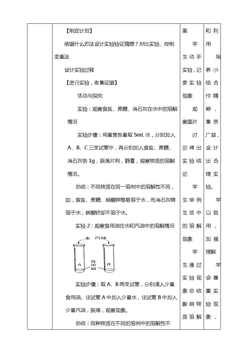 6.3物质的溶解性 第一课时 学案第2页