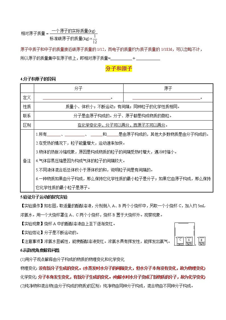 专题25  分子、原子、离子（重点、难点）-备战2022年中考化学一轮复习考点微专题 （学生版）第3页
