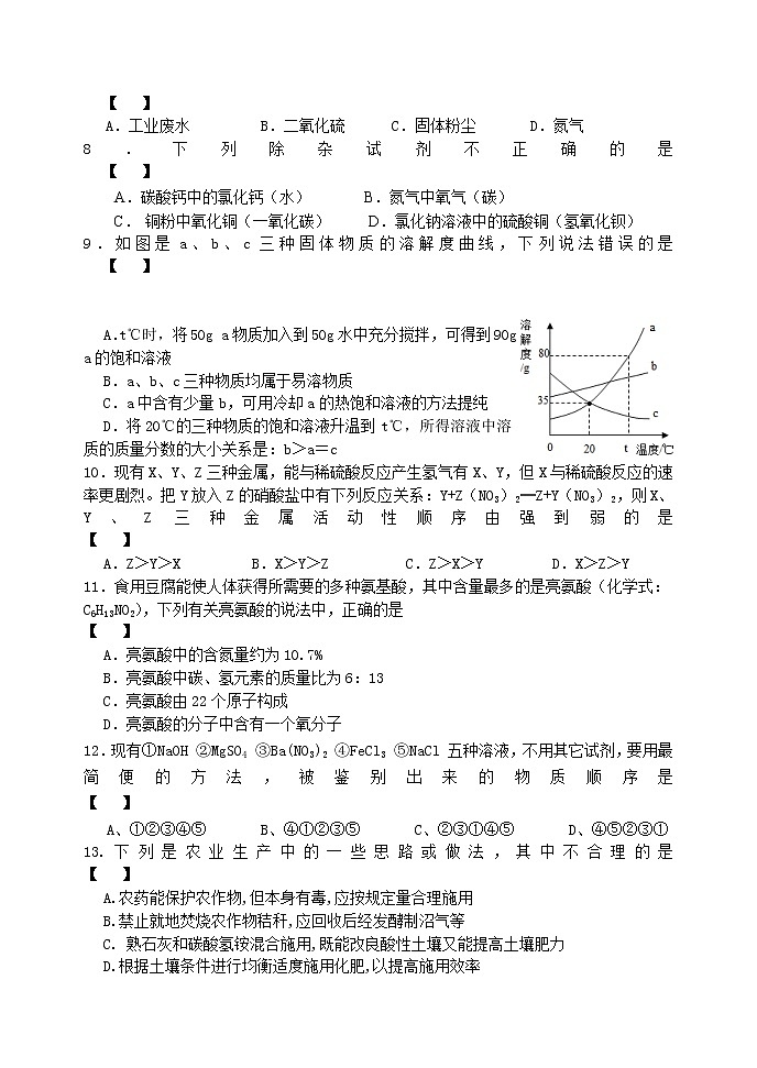 化学试题第2页
