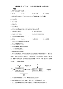 初中化学人教版九年级下册课题1 生活中常见的盐同步测试题