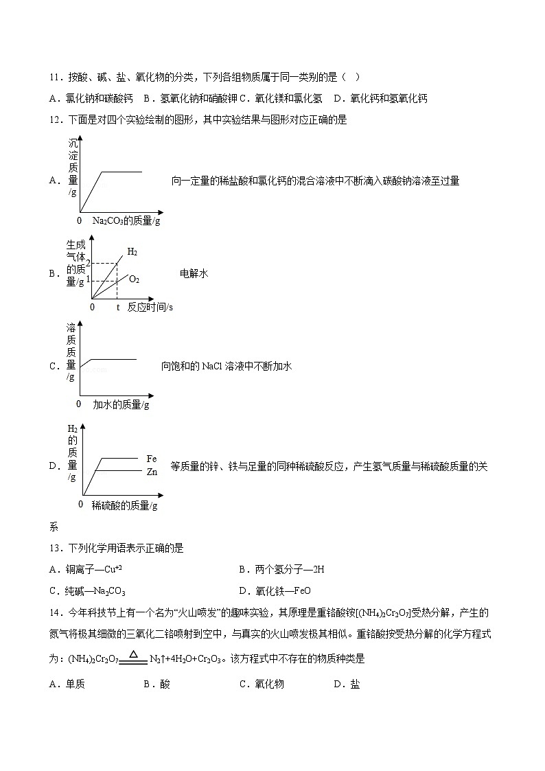 12.1几种常见的盐基础训练—2021—2022学年九年级化学京改版（2013）下册（word版含答案）第3页