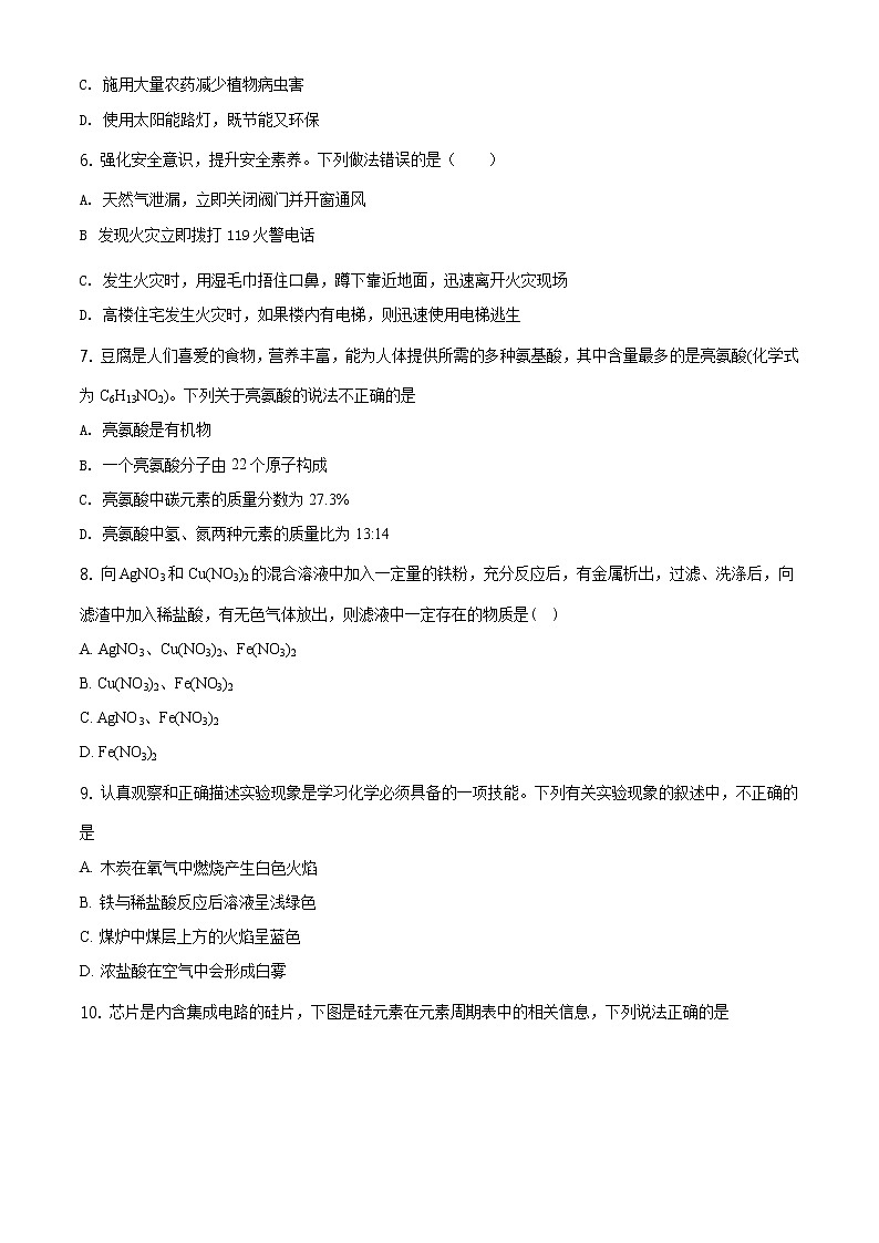 精品解析：2020年山东省临沂市费县中考二模化学试题（解析版+原卷板）02
