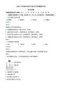 2021年辽宁省阜新市中考一模化学试题（含解析）