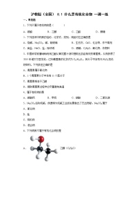 沪教版九年级下册第1节 什么是有机化合物同步测试题