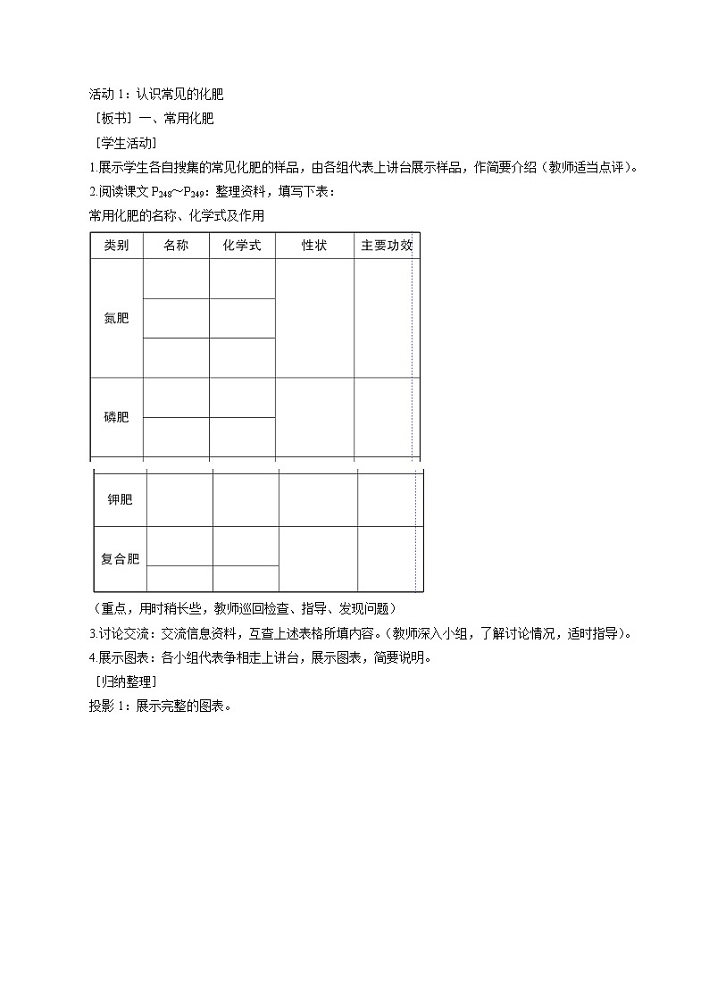 8.5 化学肥料 同步教案 初中化学科粤版九年级下册（2022年）第2页