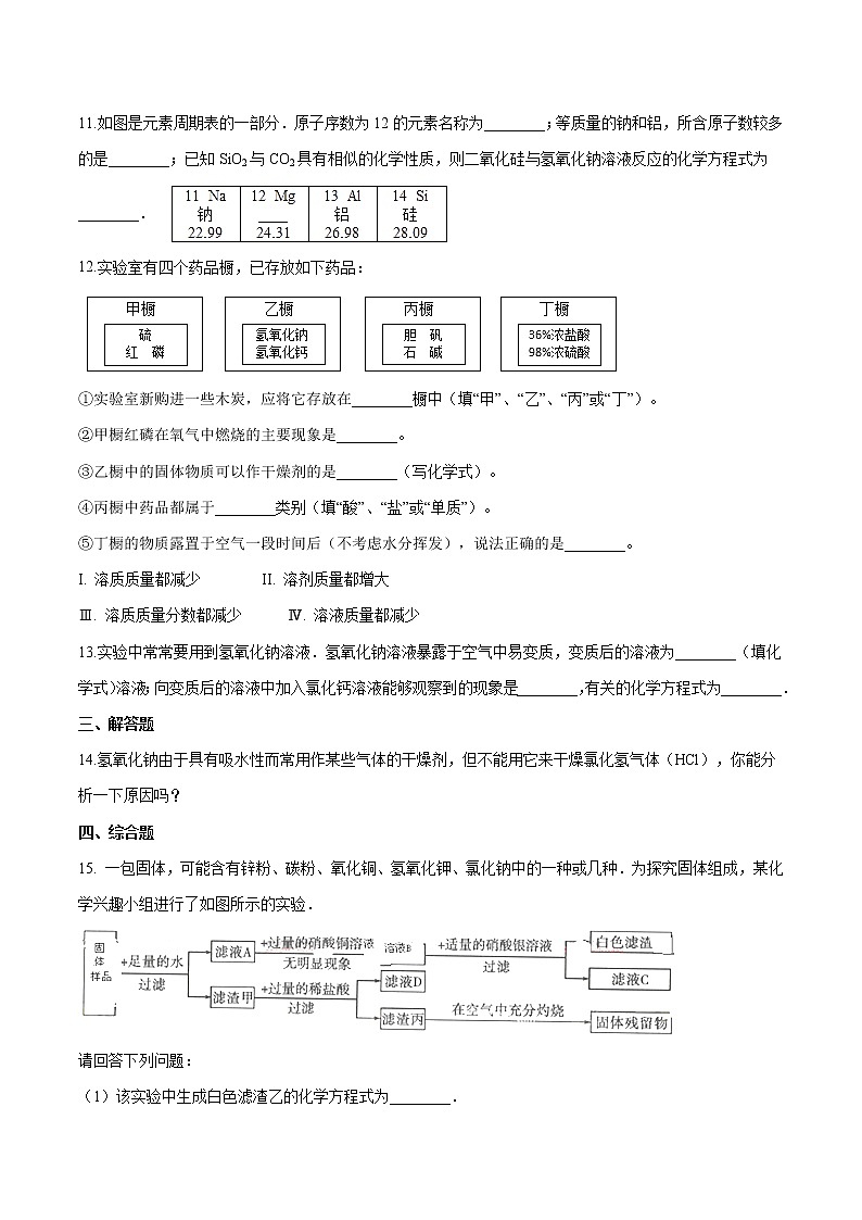 2.2 碱及其性质 同步习题 初中化学鲁教版（五四学制）九年级全一册（2022年）第3页