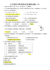 2022年山东省广饶县实验中学九年级化学阶段性质量调研试题（2）（word版无答案）