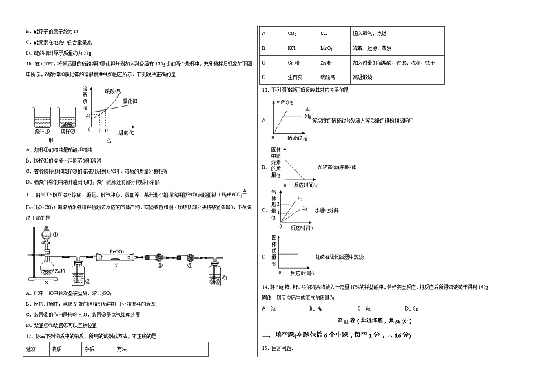 （河南卷）2022年中考化学第一次模拟考试（考试版）第2页